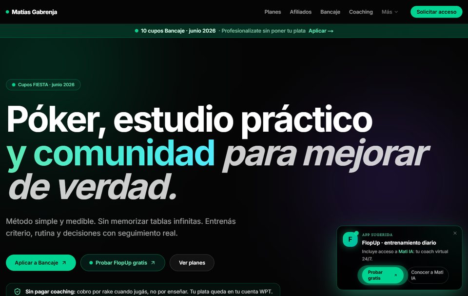 La web de Matías Gabrenja, como ejemplo de una página hecha a medida